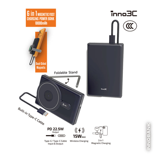 inno3C 6 in 1 Magnetic Fast Charging CCC Power Bank 10000mAh KH-36