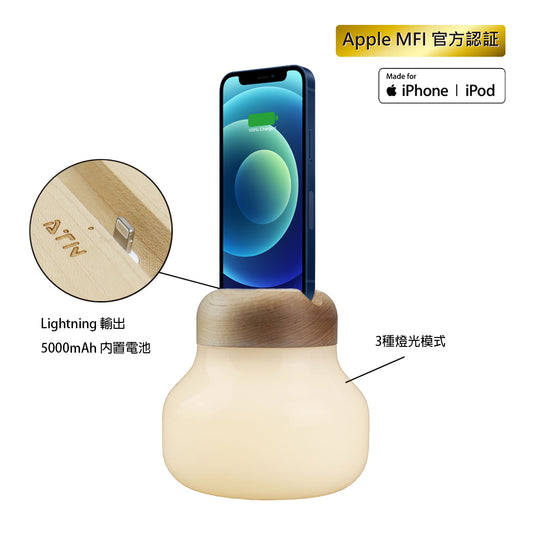 ATN ATN - MFi Creative Charger Lamp A89 |Power bank + Lamp |Table Lamp + iPhone charger|iPod charger + Table Lamp
