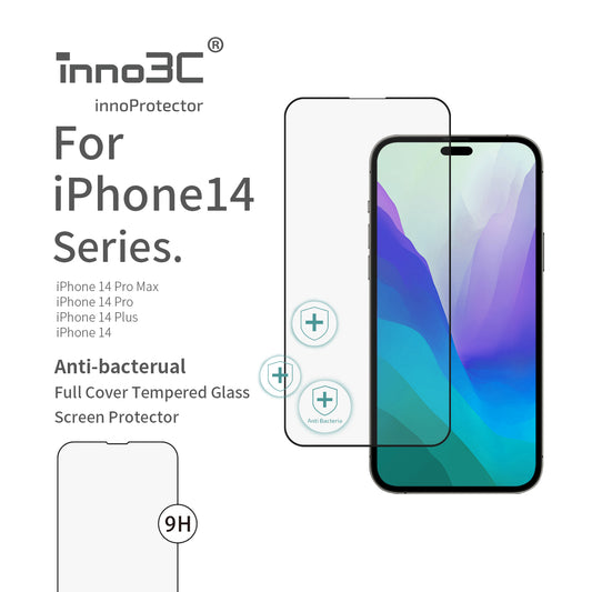 inno3C Anti-Bacterial Full Cover Glass Screen Protector For iPhone 14 series【Buy 1 get 2 free】
