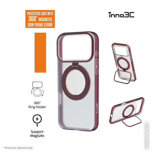 inno3C iPhone 18 Pro / Pro Max Cases with 360° Spin Ring Magnetic Stand｜Rotating Ring Stand iPhone Case Compatible with MagSafe｜Magnetic Phone Cases