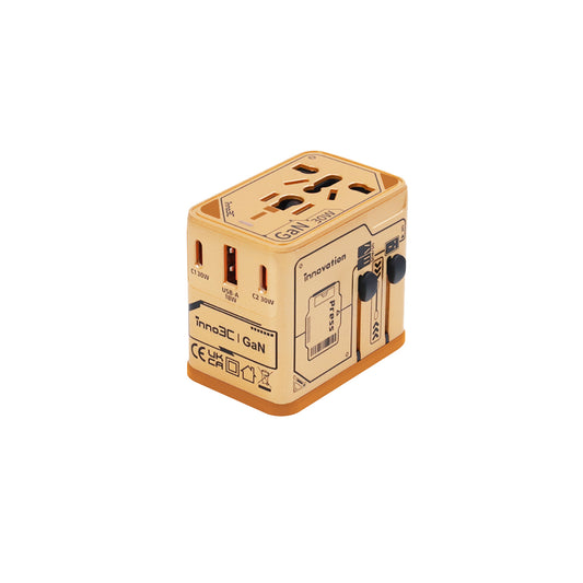 inno3C 30W GaN 3-Ports Universal Travel Adaptor i-30WC