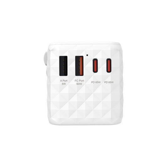 inno3C GaN 65W 4輸出旅行轉換插頭i-FT65｜65W GaN 四接口旅行充電插座｜GaN 4 Ports (2C2A) PD 快速充電器｜四輸出快速充電器｜快充火牛｜USB旅行充電器
