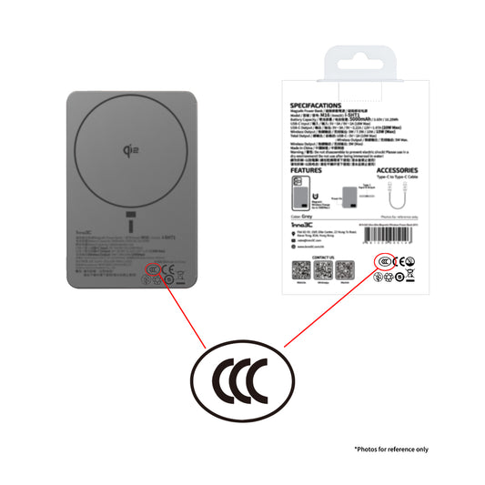 inno3C [ CCC 3C CE Flight-Safe ] Qi2 Semi-Solid-State Magnetic Wireless Power Bank 5000mAh M16 | Qi2 Wireless 15W Fast Charging Portable Charger | TYPE-C PD3.0 20W Battery Pack | MagSafe Compatible External Battery | TFT display Ultra Slim Charger