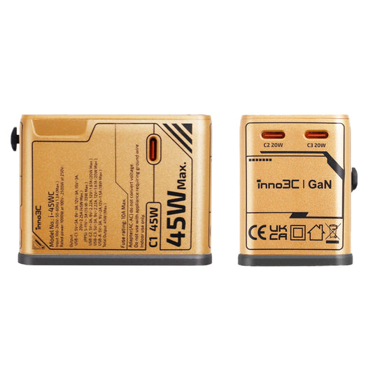 inno3C 45W GaN 4-Ports AC Socket Universal Travel Adaptor i-45WC