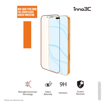 inno3C 紅光護眼全覆蓋玻璃手機屏幕保護貼 for iPhone 17 Pro Max / iPhone 17 Pro / iPhone 17 